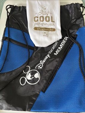 Disney Black and Blue Drawstring Backpack with White Logo
